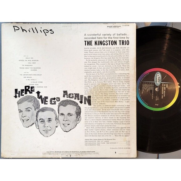 The Kingston Trio LP - Here We Go Again! - Capitol VG-/VG Folk - Picture 2 of 2
